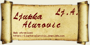Ljupka Alurović vizit kartica